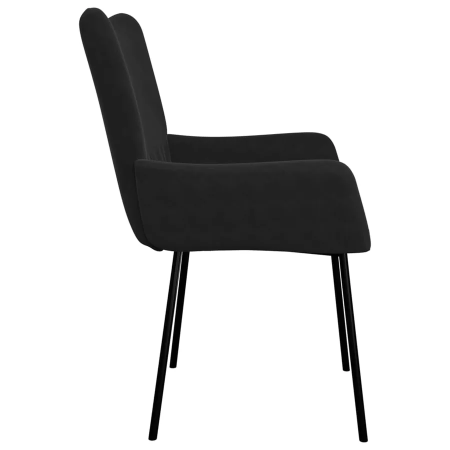 Chaises à manger lot de 2 Noir Velours - 5