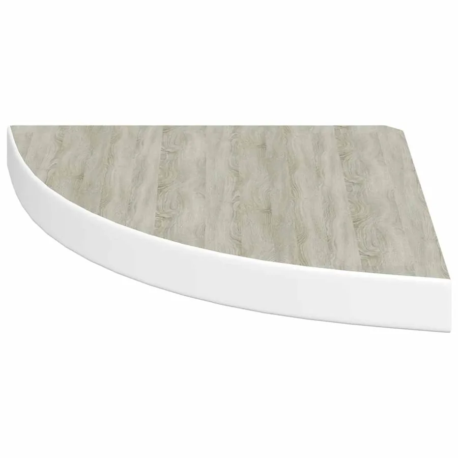 Étagères d'angle murales 2 pcs Chêne et blanc 35x35x3,8 cm MDF - 6