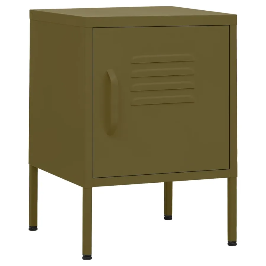Tables de chevet 2 pcs Vert olive 35x35x51 cm Acier - 2