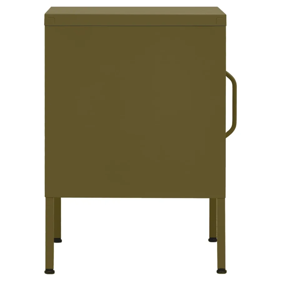 Tables de chevet 2 pcs Vert olive 35x35x51 cm Acier - 4
