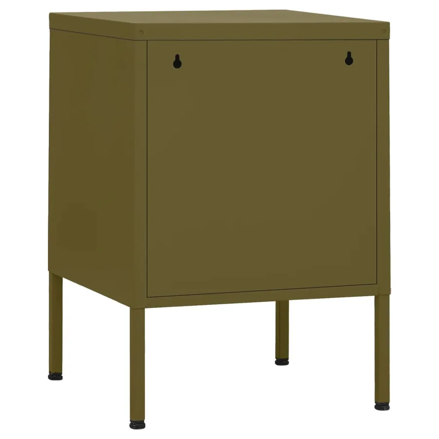 Tables de chevet 2 pcs Vert olive 35x35x51 cm Acier - 5