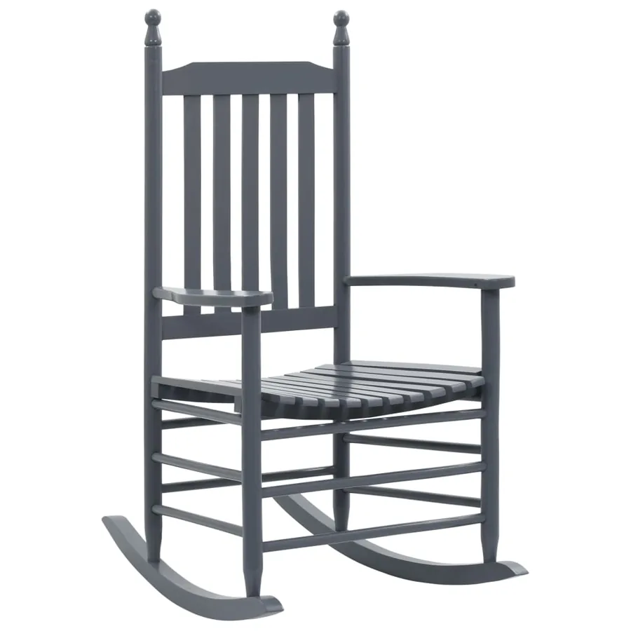 Chaise à bascule avec siège incurvé Gris Bois de peuplier