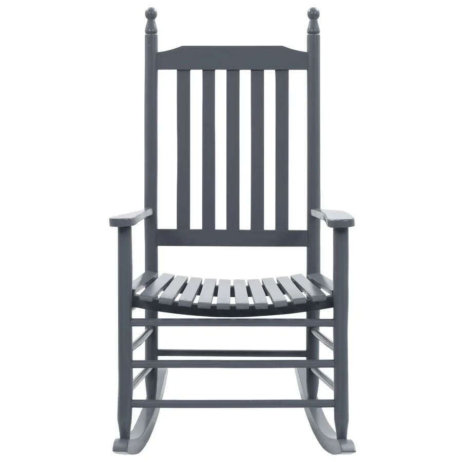 Chaise à bascule avec siège incurvé Gris Bois de peuplier - 2