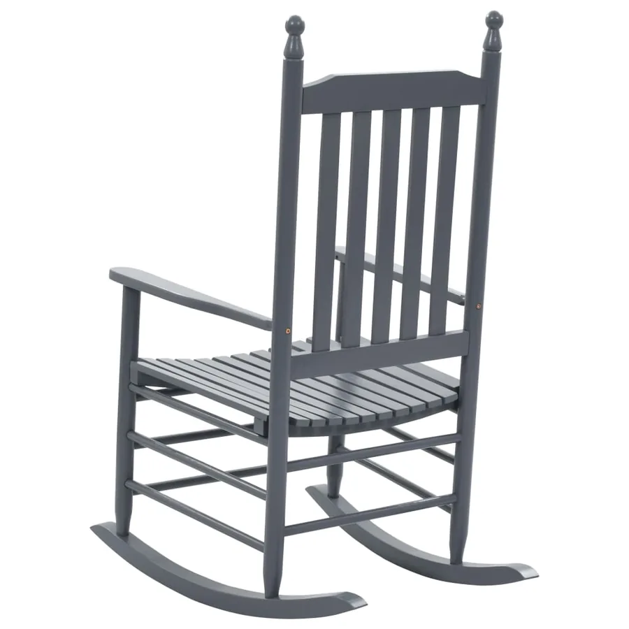 Chaise à bascule avec siège incurvé Gris Bois de peuplier - 4