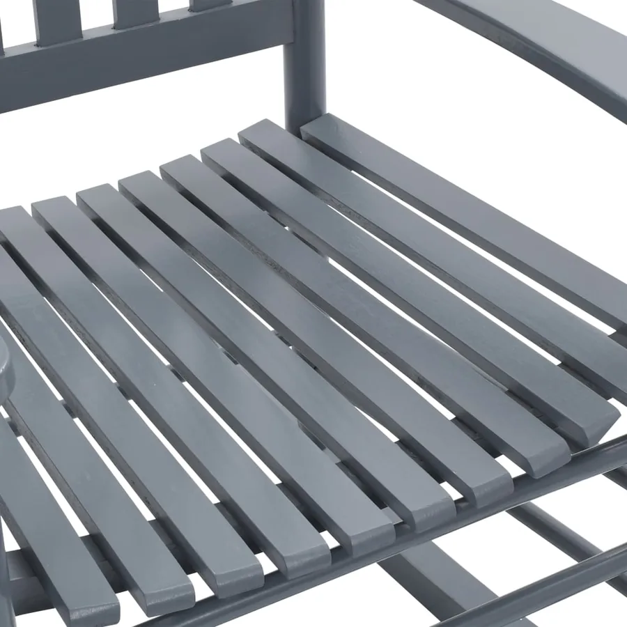 Chaise à bascule avec siège incurvé Gris Bois de peuplier - 6