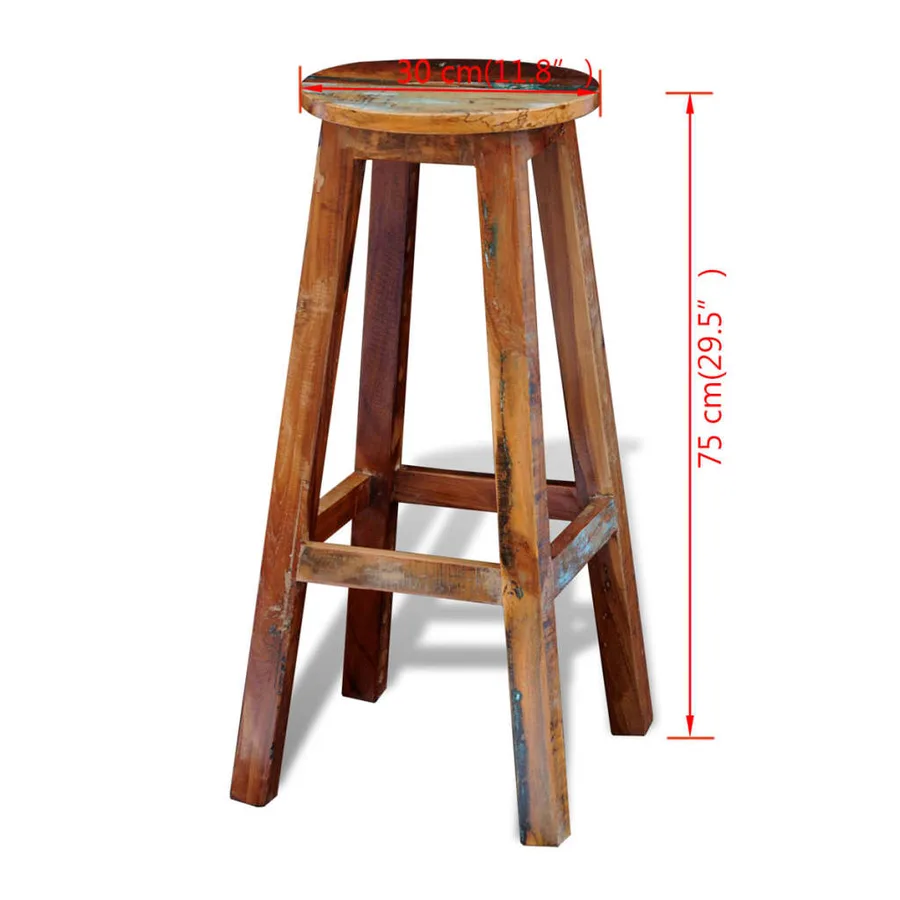 Tabouret de bar Bois de récupération massif - 8