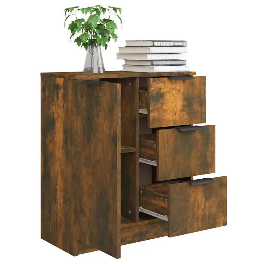 Buffet Chêne fumé 60x30x70 cm Bois d'ingénierie - 7