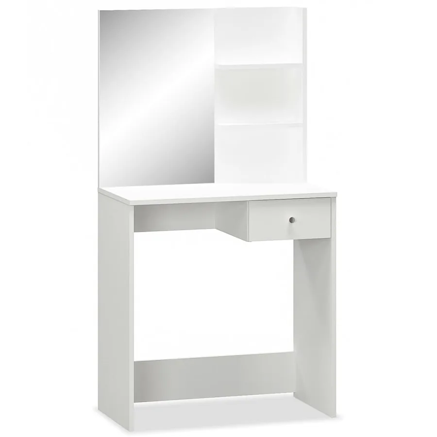 Coiffeuse Bois d’ingénierie 75x40x141 cm Blanc - 2