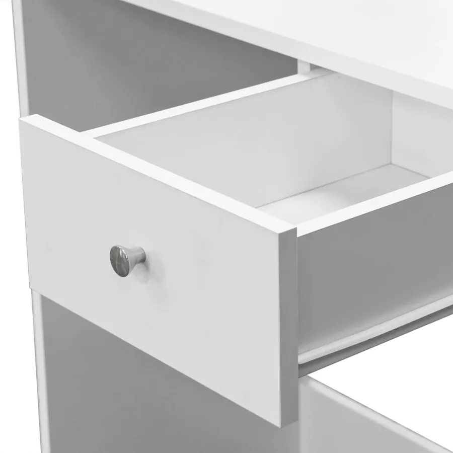 Coiffeuse Bois d’ingénierie 75x40x141 cm Blanc - 4