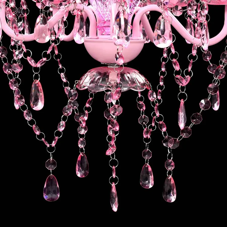 Lustre avec 5 ampoules Crystal rose - 5
