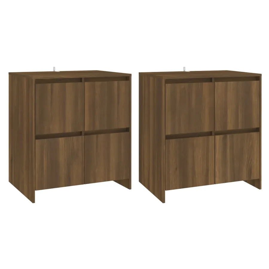 Buffets 2 pcs Chêne marron 70x41x75 cm Bois d'ingénierie - 2