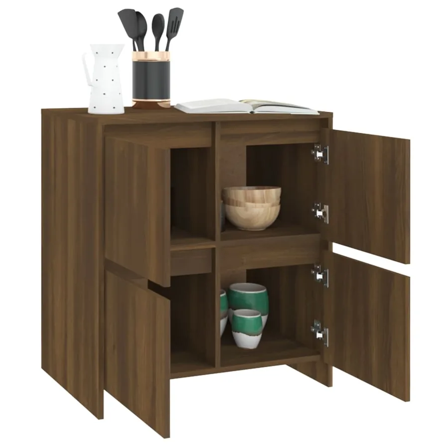 Buffets 2 pcs Chêne marron 70x41x75 cm Bois d'ingénierie - 8