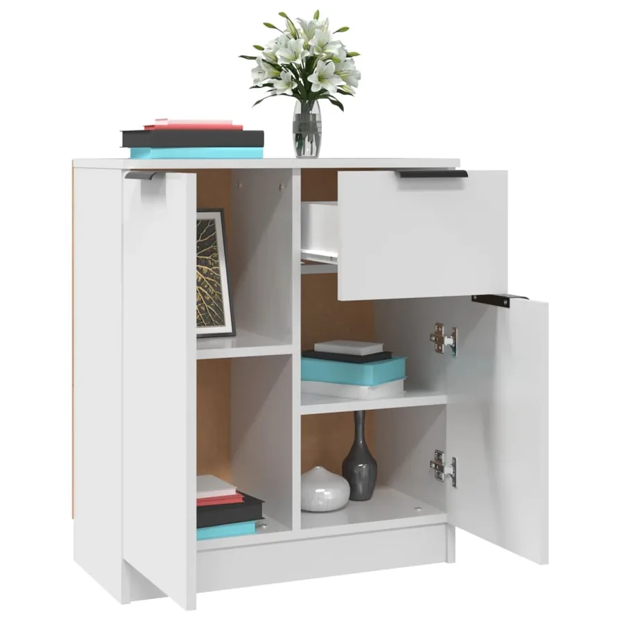 Buffets 2 pcs blanc 60x30x70 cm Bois d'ingénierie - 4