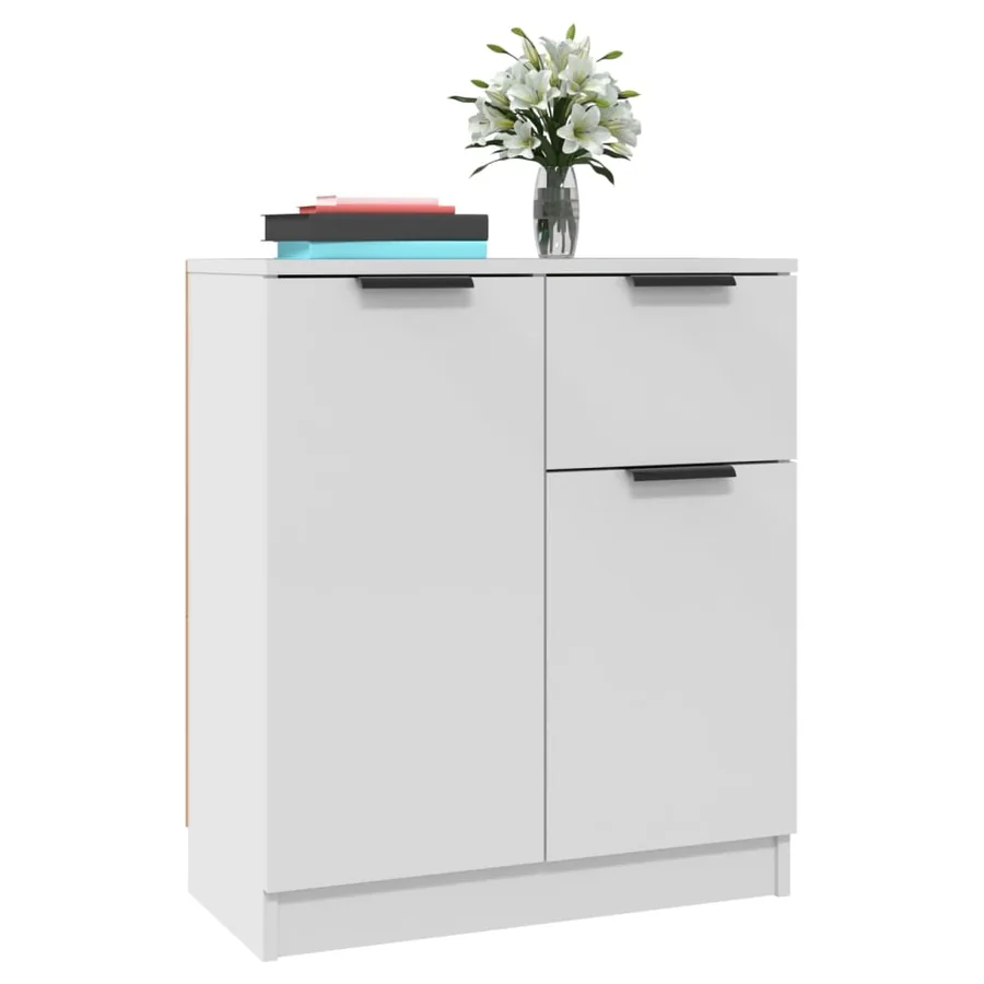 Buffets 2 pcs blanc 60x30x70 cm Bois d'ingénierie - 5