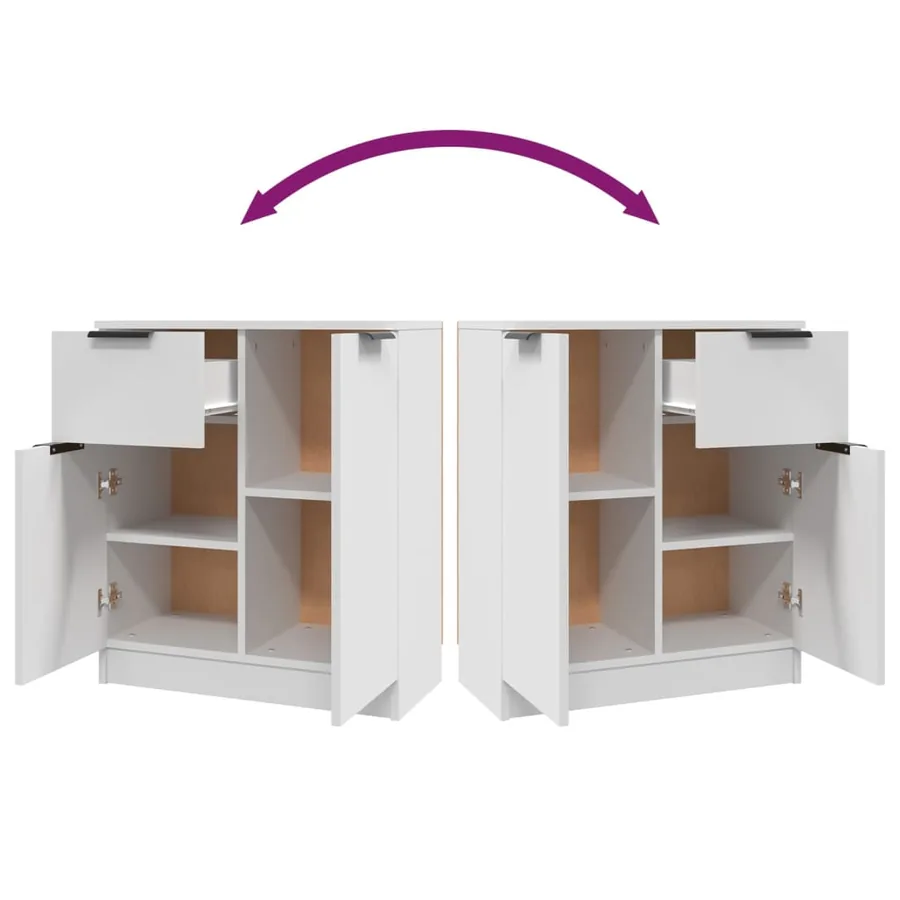 Buffets 2 pcs blanc 60x30x70 cm Bois d'ingénierie - 9