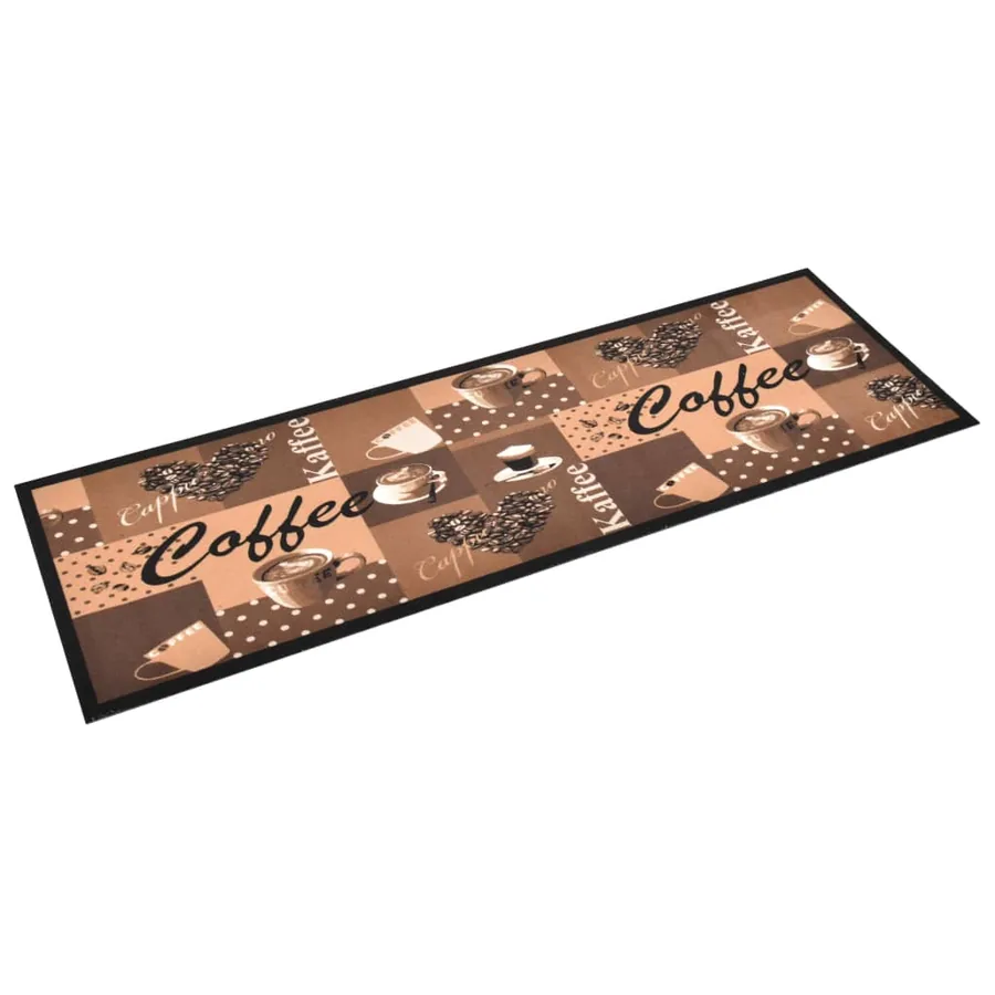 Tapis de cuisine lavable Marron café 60x300 cm - 2