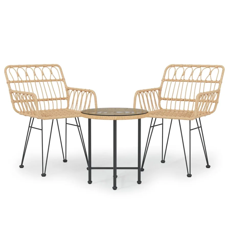 Ensemble à manger de jardin 3 pcs Résine tressée - 2