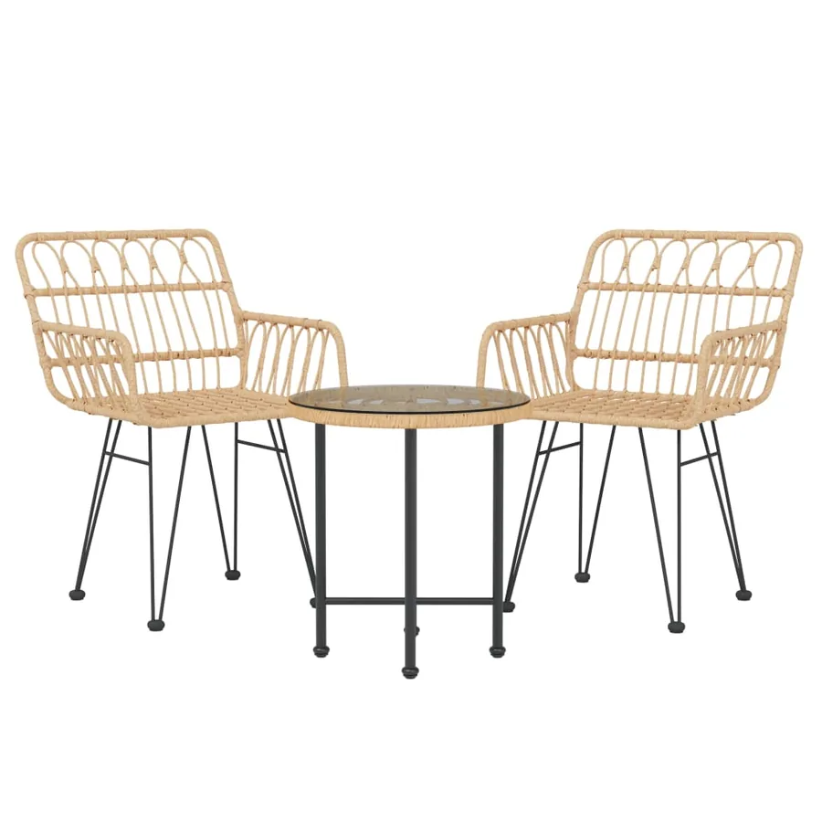 Ensemble à manger de jardin 3 pcs Résine tressée - 3