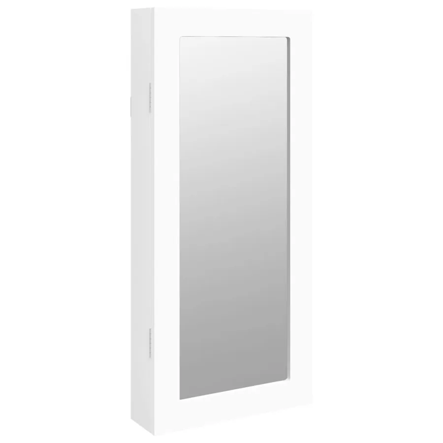 Armoire à bijoux avec miroir murale blanc 30x8,5x67 cm - 2