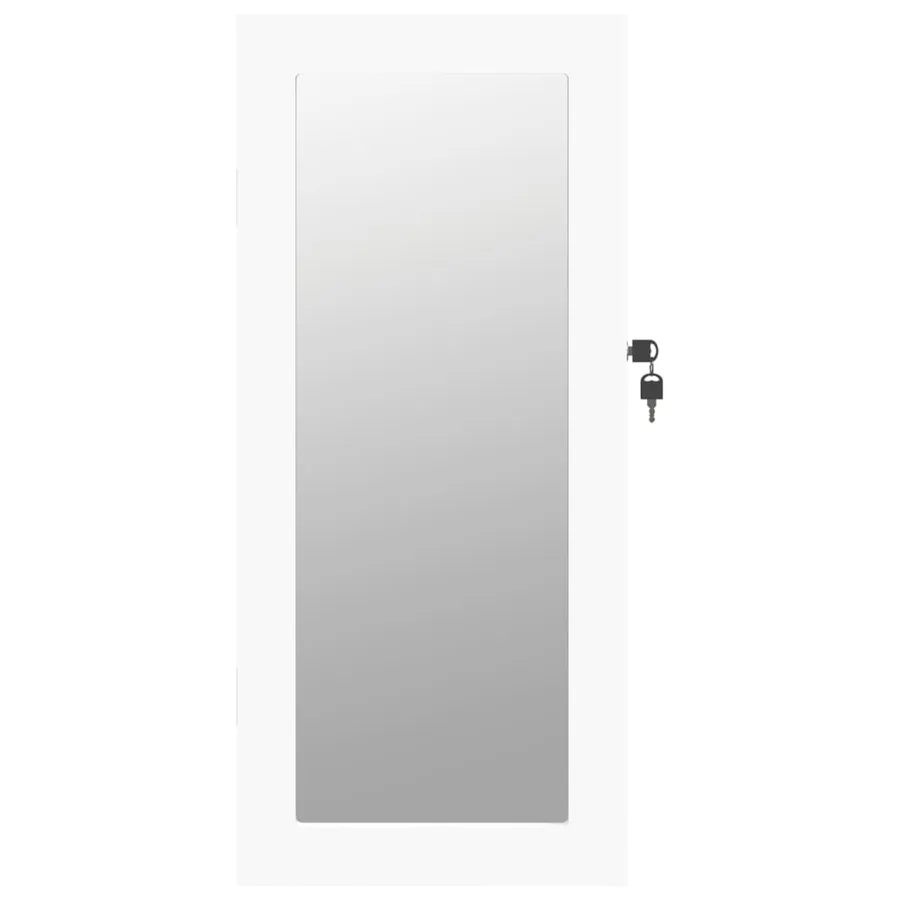Armoire à bijoux avec miroir murale blanc 30x8,5x67 cm - 4