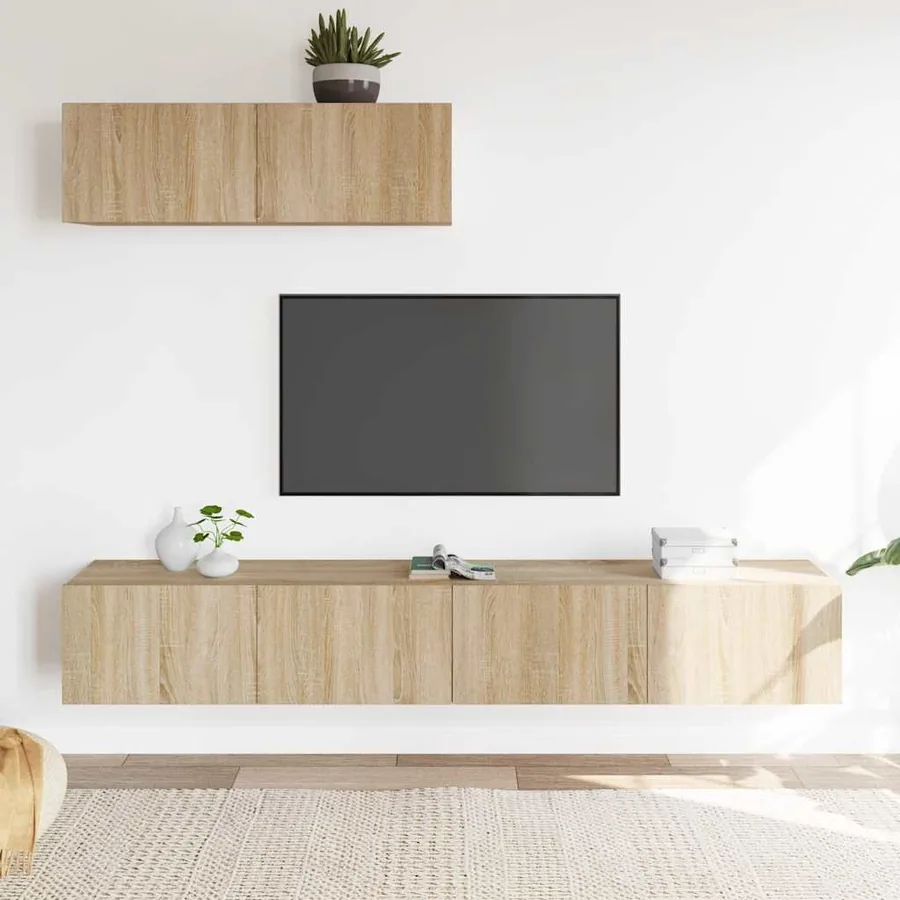 Ensemble de meubles TV 3 pcs Chêne sonoma Bois d'ingénierie
