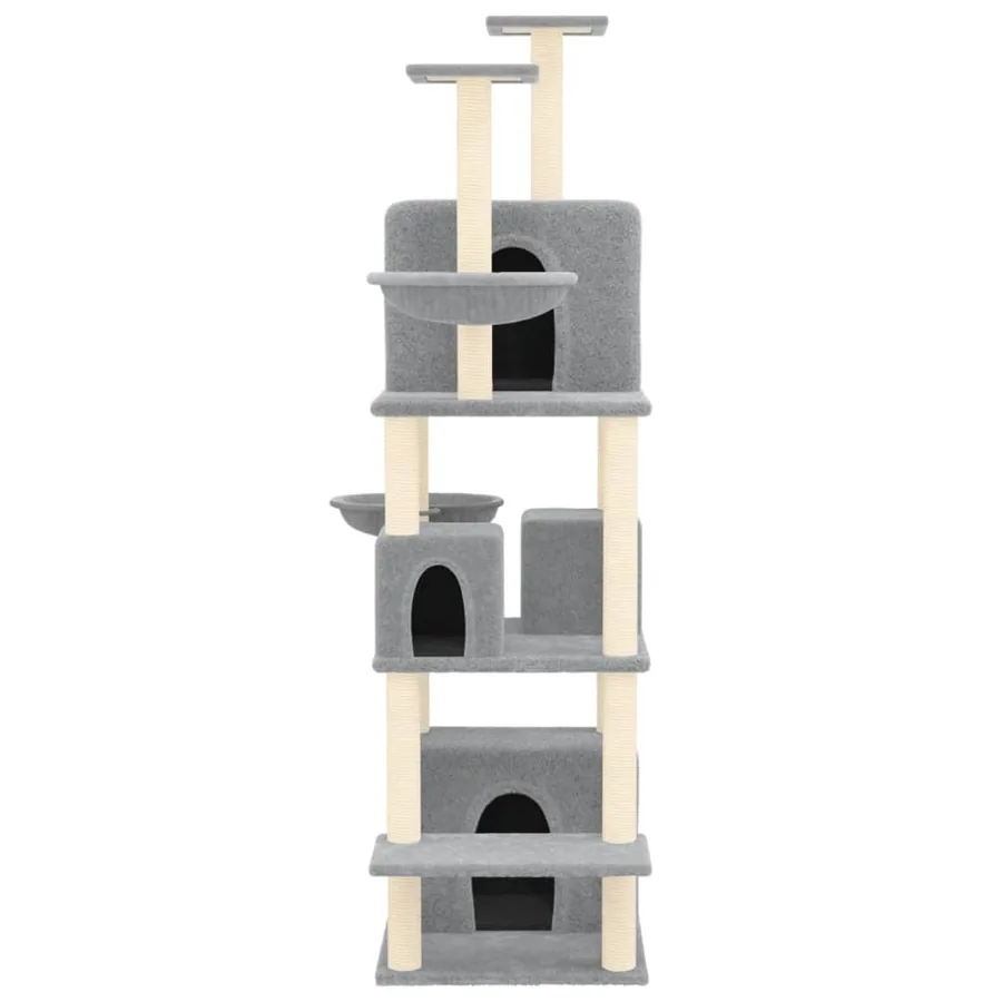 Arbre à chat avec griffoirs en sisal Gris clair 180 cm - 3