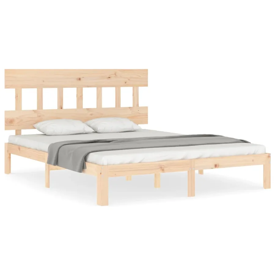 Cadre de lit sans matelas bois de pin massif - 2