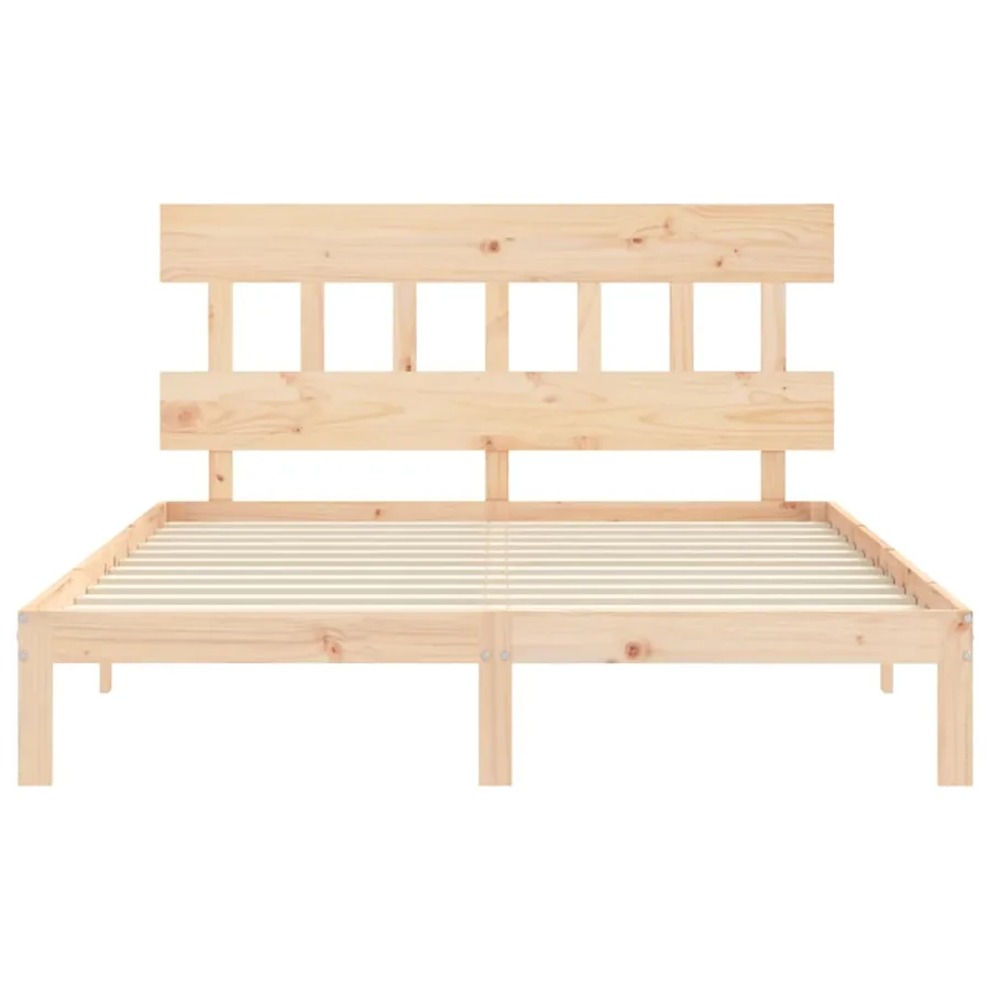 Cadre de lit sans matelas bois de pin massif - 6