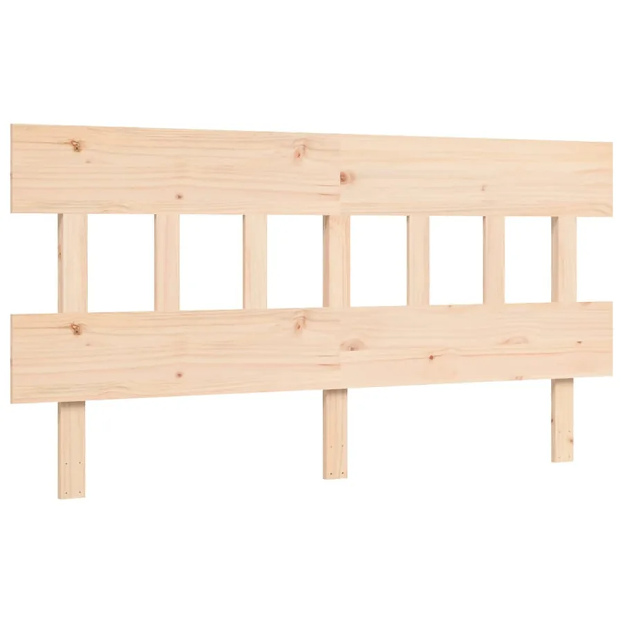 Cadre de lit sans matelas bois de pin massif - 8