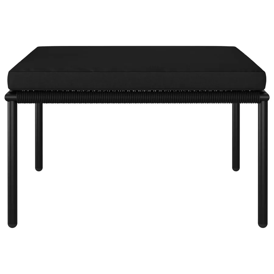 Salon de jardin 3 pcs avec coussins Noir PVC - 5
