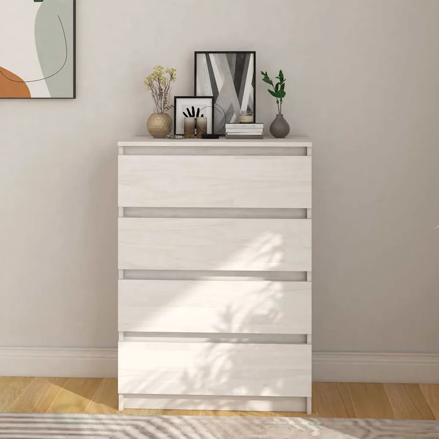 Armoire d'appoint Blanc 60x36x84 cm Bois de pin massif
