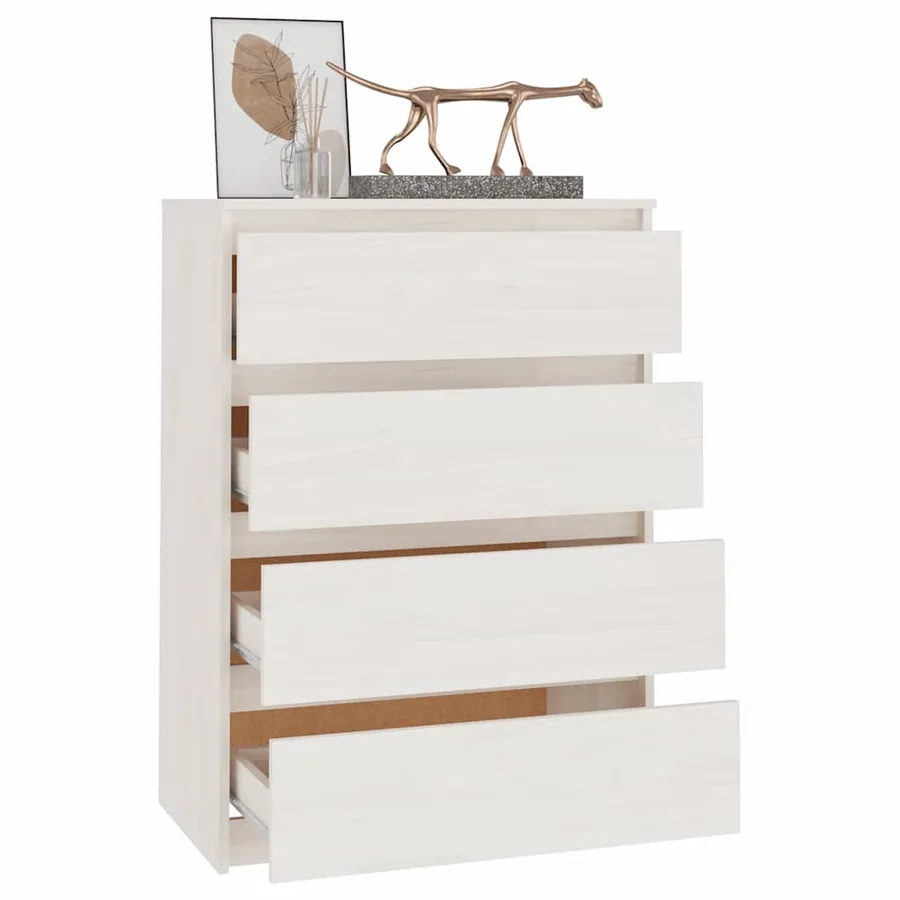 Armoire d'appoint Blanc 60x36x84 cm Bois de pin massif - 6
