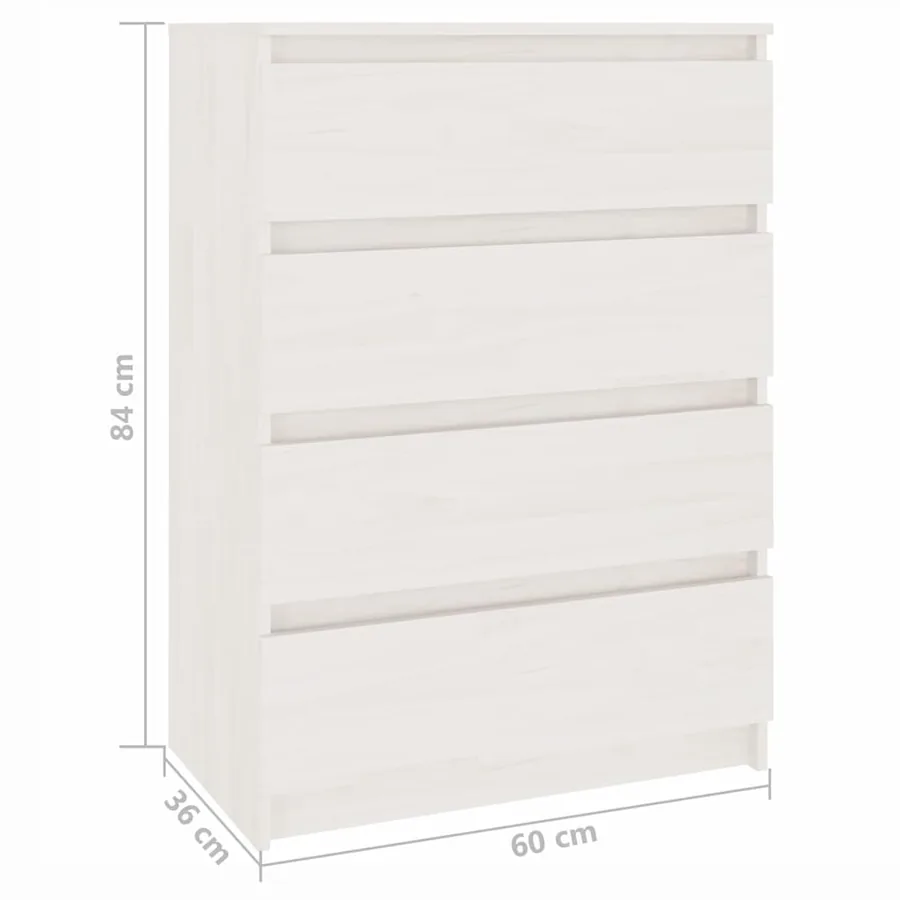 Armoire d'appoint Blanc 60x36x84 cm Bois de pin massif - 8