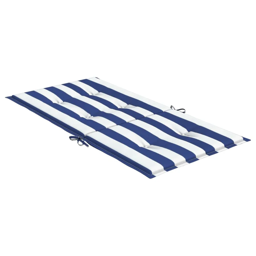 Coussins de chaise à dossier bas lot de 4 rayures bleu et blanc - 6