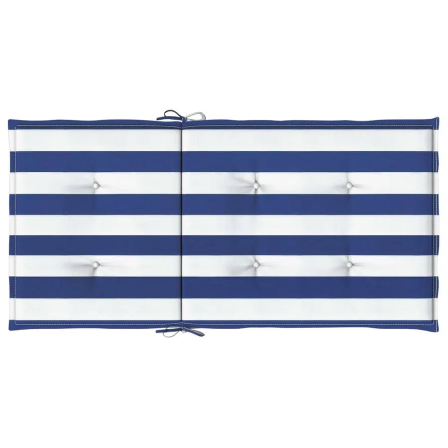 Coussins de chaise à dossier bas lot de 4 rayures bleu et blanc - 7