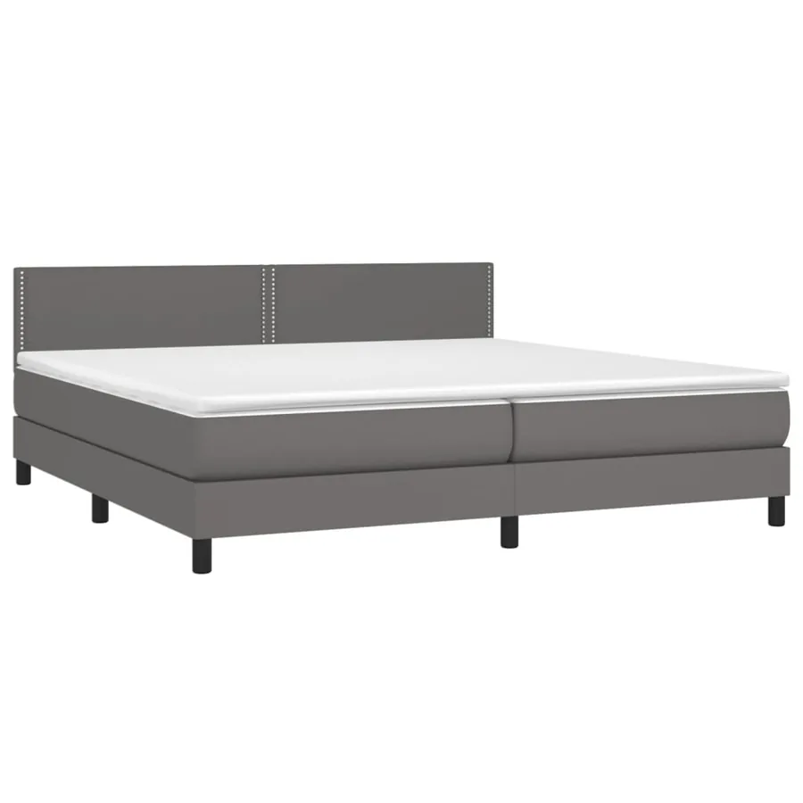 Sommier à lattes de lit avec matelas et LED Gris 200x200 cm - 3