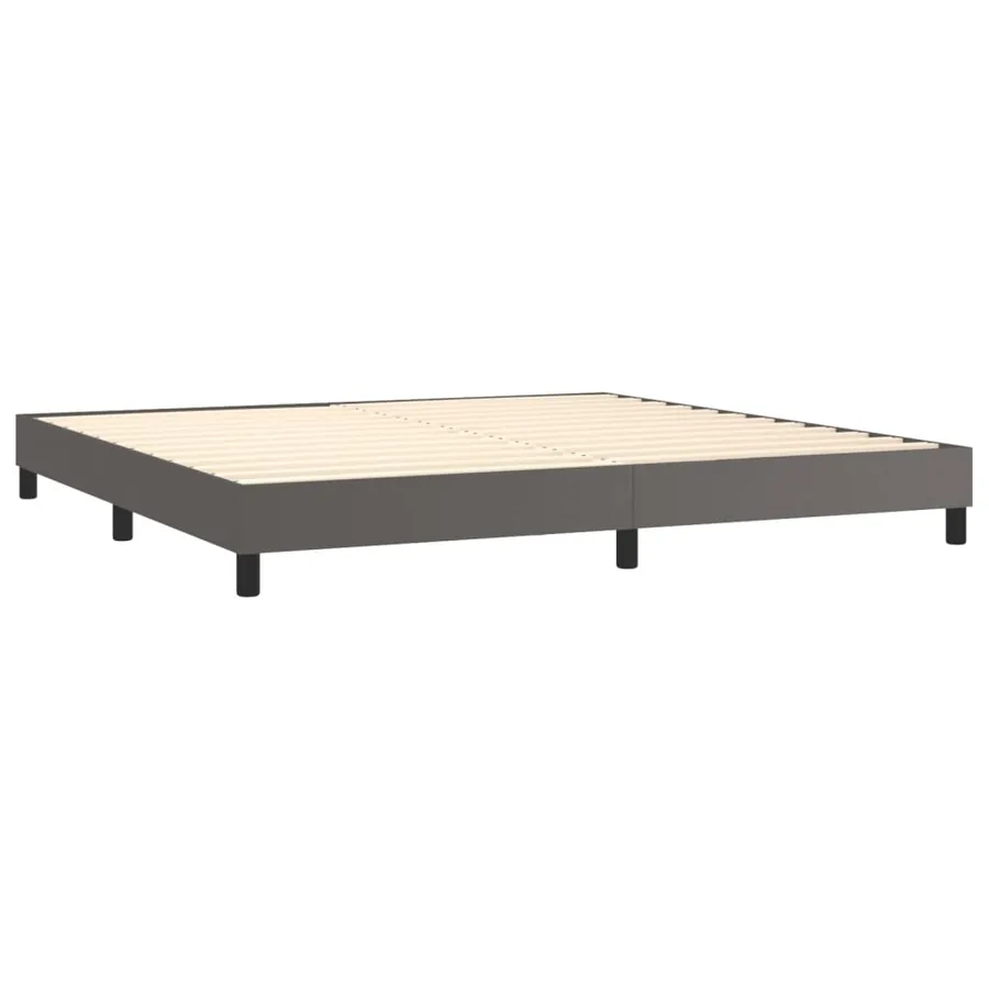 Sommier à lattes de lit avec matelas et LED Gris 200x200 cm - 5