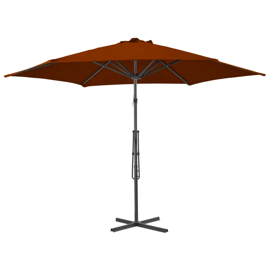 Parasol de jardin avec mât en acier terre cuite 300x230 cm - 3