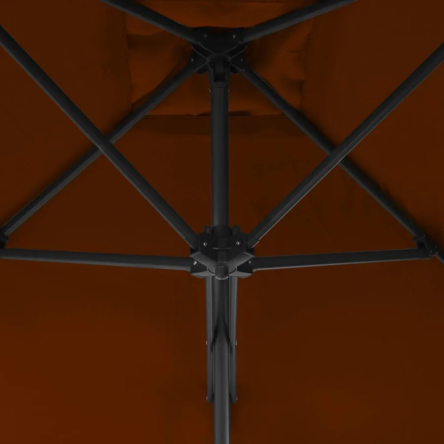 Parasol de jardin avec mât en acier terre cuite 300x230 cm - 5