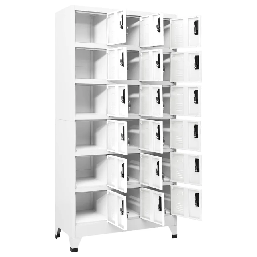 Armoire à casiers Blanc 90x40x180 cm Acier - 3