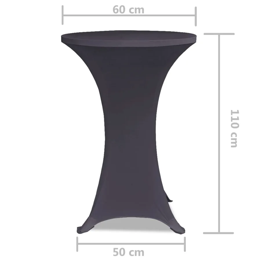 Housse de table extensible 60 cm 2 pcs Anthracite - 5