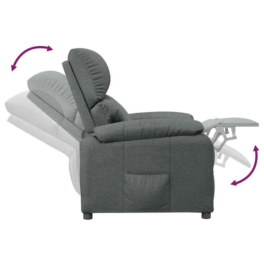 Fauteuil inclinable Gris foncé Tissu - 6