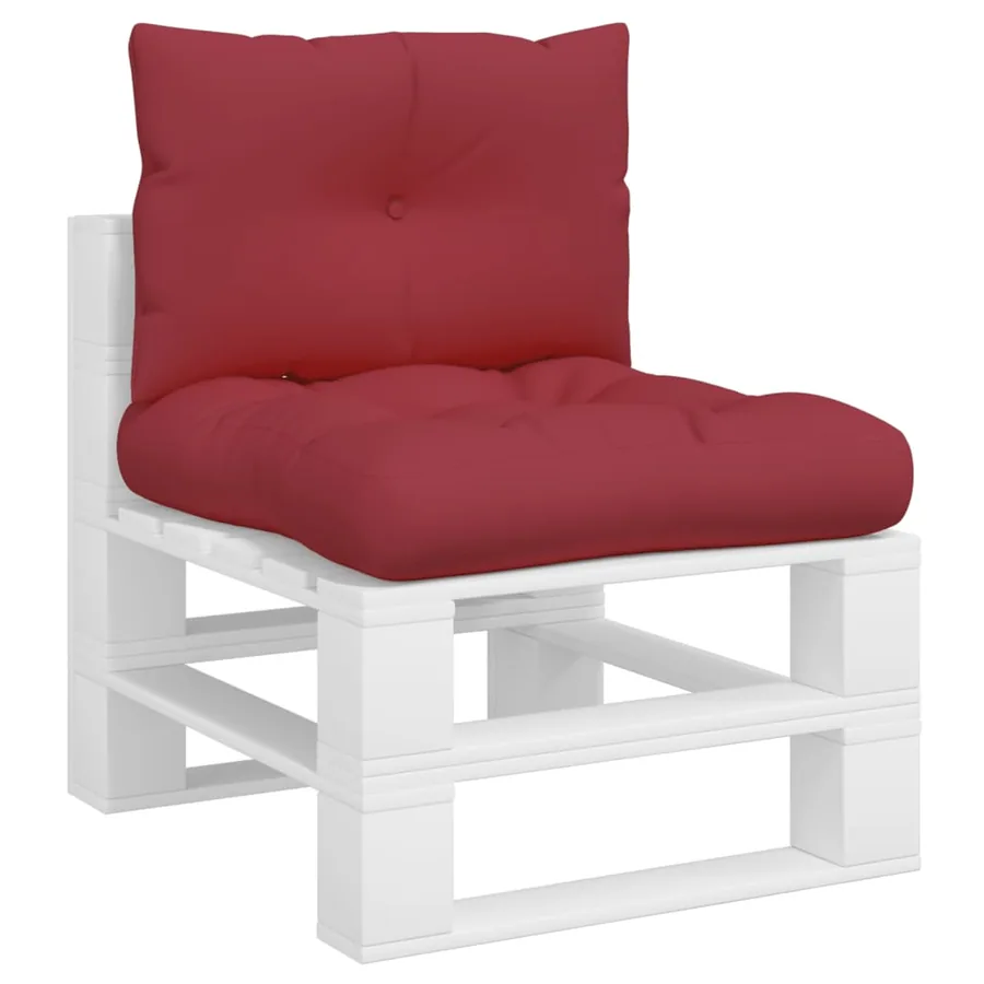 Coussins de palette lot de 2 rouge bordeaux tissu - 3