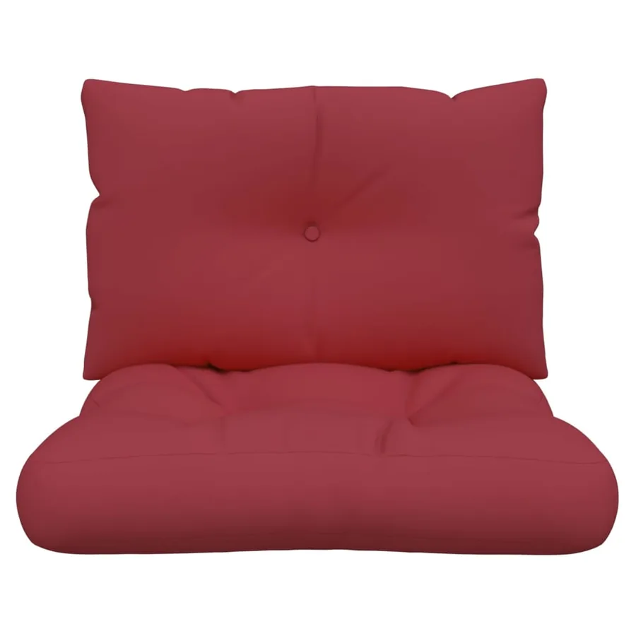 Coussins de palette lot de 2 rouge bordeaux tissu - 5