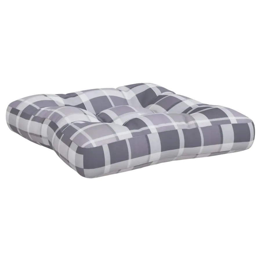 Coussins de palette lot de 2 motif à carreaux gris tissu - 6