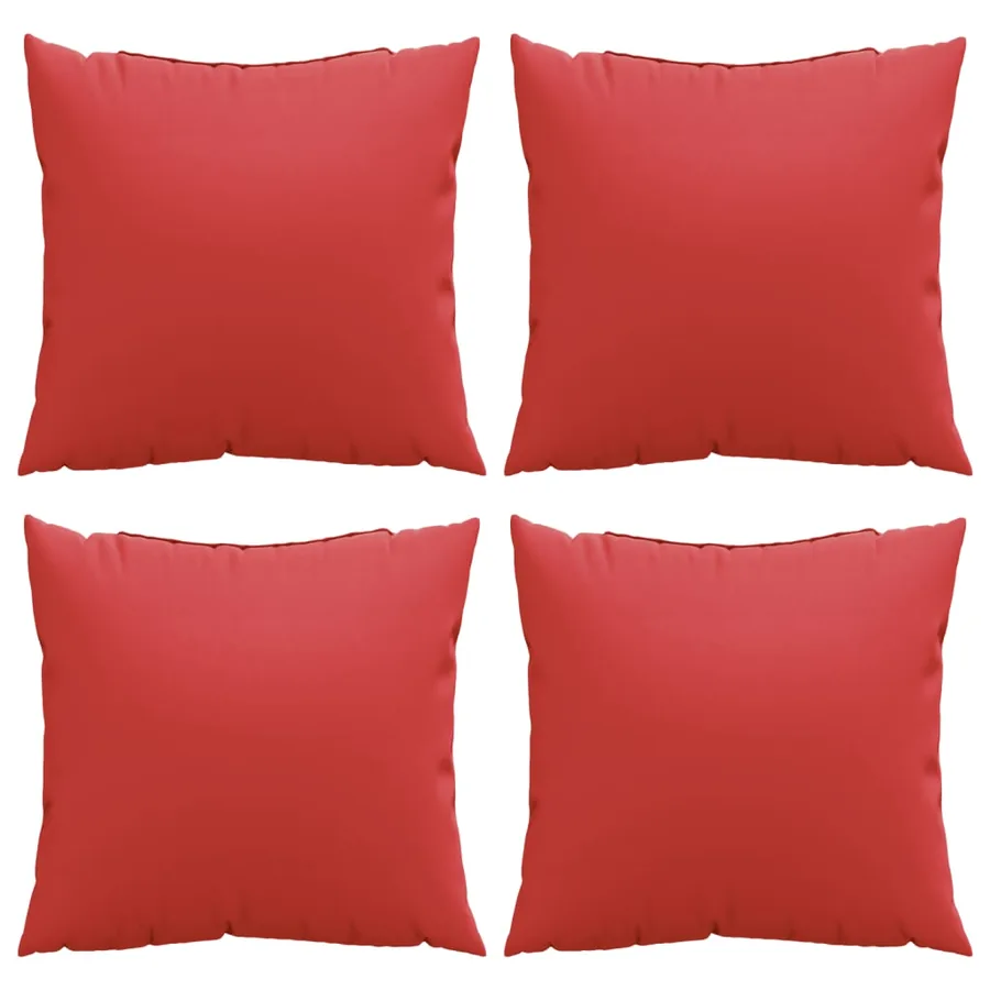 Coussins de canapé lot de 4 rouge 50x50 cm tissu - 4