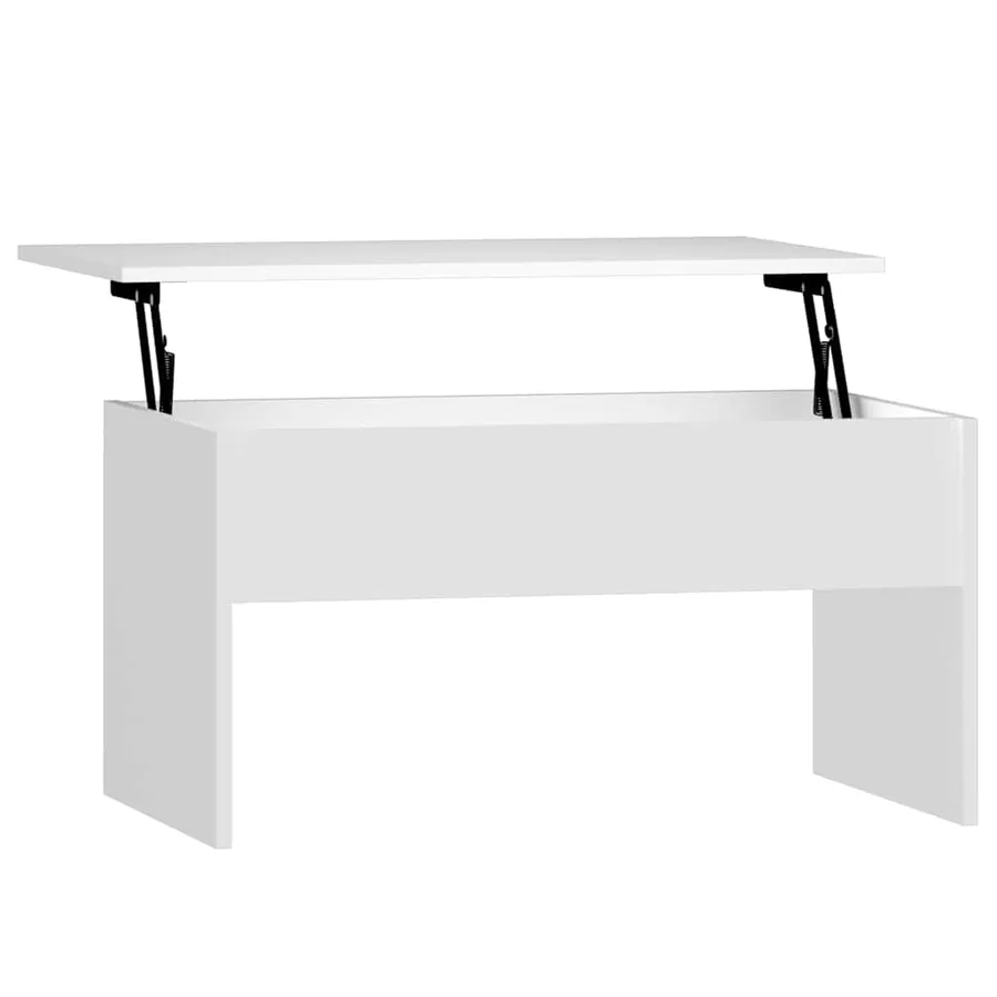 Table basse Blanc 80x50,5x41,5 cm Bois d'ingénierie - 2
