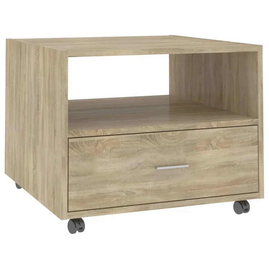 Table basse chêne sonoma 55x55x40 cm bois d'ingénierie - 2