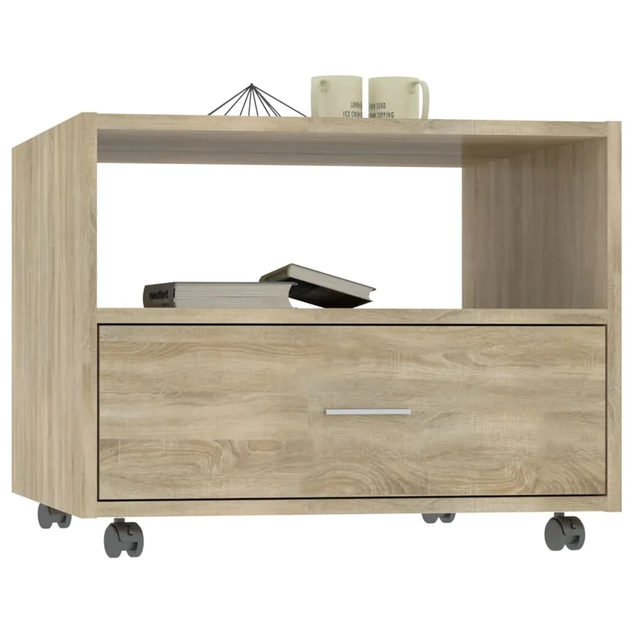 Table basse chêne sonoma 55x55x40 cm bois d'ingénierie - 4