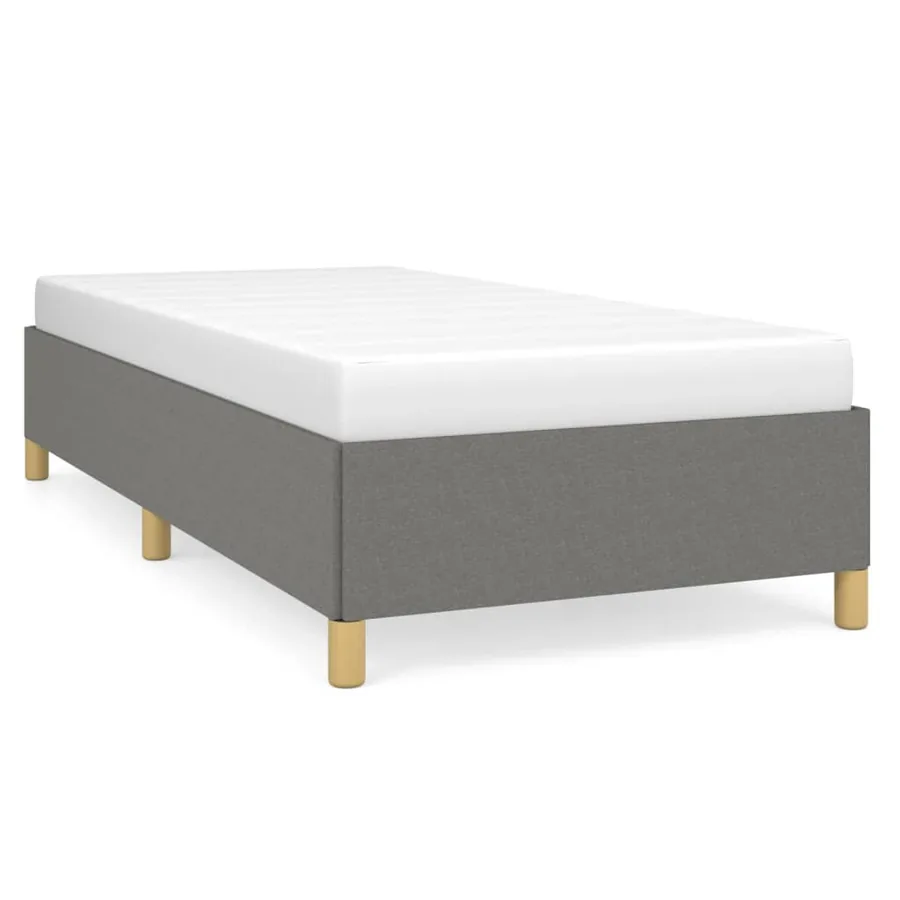 Cadre de lit sans matelas gris foncé 100x200 cm tissu - 2
